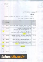 جدول زمانبندی انتخاب واحد دانشجویان در نیمسال دوم  2