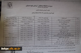 تقویم آموزشی نیمسال 96-95 و زمان انتخاب واحد