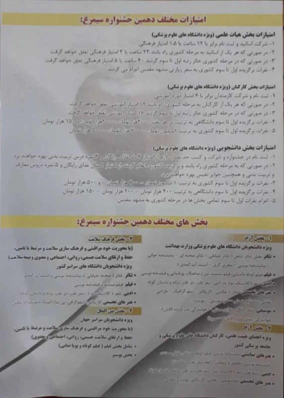 فراخوان دهمین جشنواره بین المللی سیمرغ 2