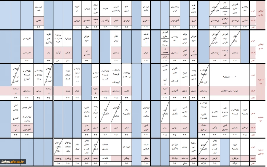 برنامه هفتگی ترم دوم  3