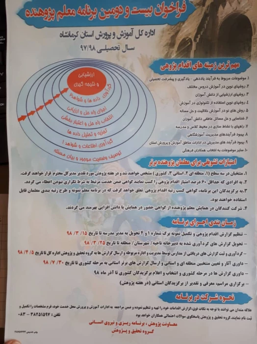 فراخوان بیست و دومین برنامه معلم پژوهنده در استان